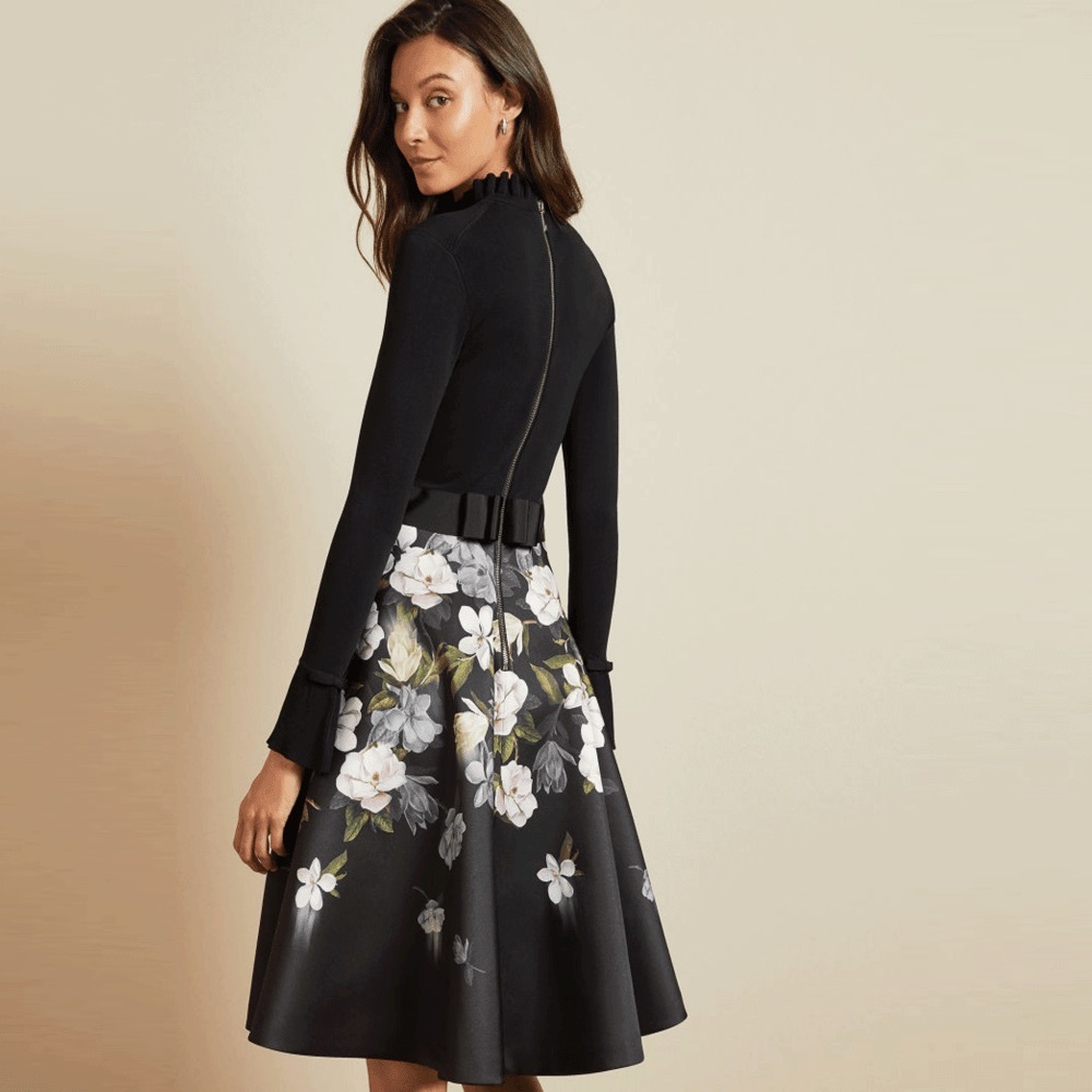 NERIDA Opal print full skirted dress